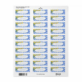 Étiquette de retour d'adresse en carreaux bleus it (Feuille entière)