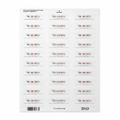 Étiquette de retour d'adresse festive Rouge Vert S (Feuille entière)