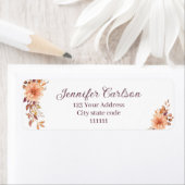 Étiquette de retour d'adresse florale à l'aquarell (En situation)