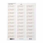 Étiquette de retour d'adresse florale beige élégan (Feuille entière)