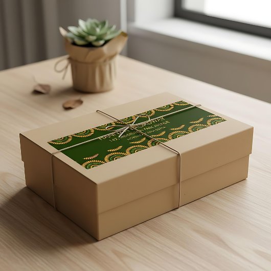 Étiquette de retour d'adresse florale jaune olive 