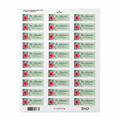 Étiquette de retour d'adresse florale sarcelle (Feuille entière)