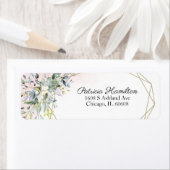 Étiquette de retour d'adresse géométrique verdure  (En situation)