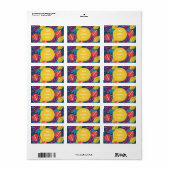 Étiquette de retour d'adresse jaune moderne coloré (Feuille entière)