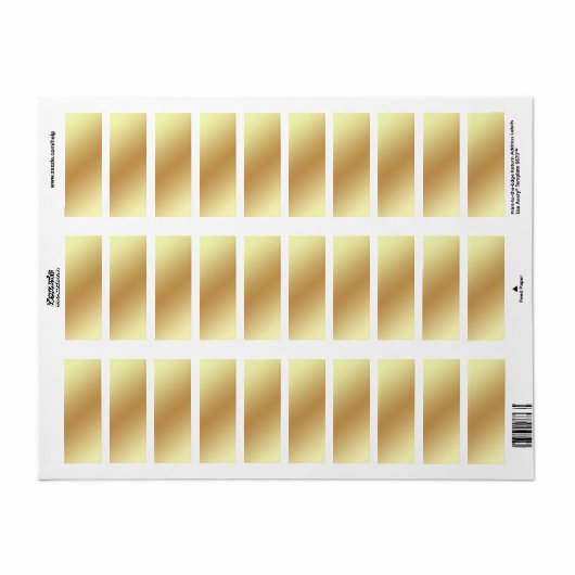 Étiquette de retour d'adresse métal or (Feuille entière)