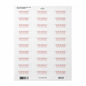Étiquette de retour d'adresse Moderne Rouge et Bla (Feuille entière)