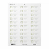 Étiquette de retour d'adresse Monogramme de verdur (Feuille entière)