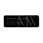 Étiquette de retour d'adresse monogramme moderne é (Devant)