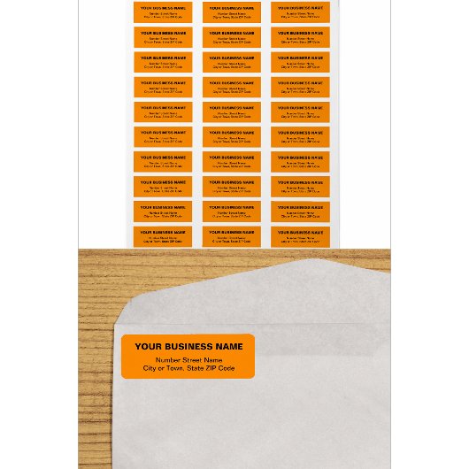 Étiquette de retour d'adresse orange basée sur le