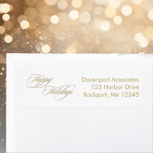 Étiquette de retour d'adresse pour les fêtes de fi