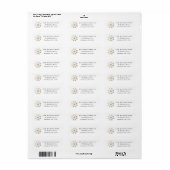 Étiquette de retour d'adresse simple flocon de nei (Feuille entière)