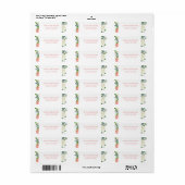 Étiquette de Retour de Baby Shower Hydrangea Rose  (Feuille entière)