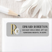 Étiquette de retour de balle de golf Monogramme pe (En situation)