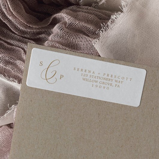 Étiquette de retour de calligraphie or Delicy