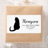 Étiquette de retour de chat noir mignon (En situation)
