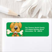 Étiquette de retour de chien de Noël (En situation)