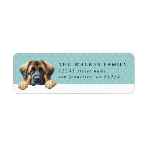 Étiquette de retour de chien Leonberger