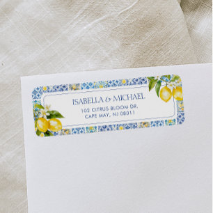 Étiquette de retour de citron de la côte d'Amalfi