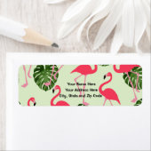 Étiquette de retour de conception de Flamant rose  (En situation)