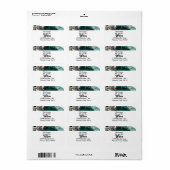 Étiquette de retour de conception géométrique vert (Feuille entière)