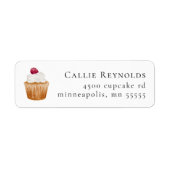 Étiquette de retour de Cupcake à la framboise (Devant)