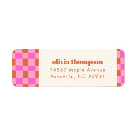 Étiquette de retour de douche rose orange vérifica (Devant)