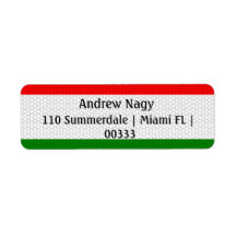 Étiquette de retour de drapeau de Hongrie stylisée