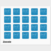 Étiquette de retour de famille bleu clair simple (Feuille)
