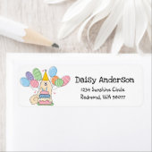 Étiquette de retour de fête d'anniversaire Samoyda (En situation)