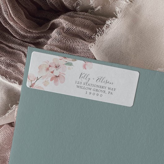 Étiquette de retour de fleurs de cerisier de print