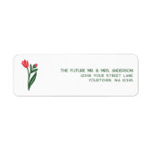 Étiquette de retour de fleurs de mariage tulipe d' (Devant)