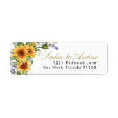 Étiquette de retour de fleurs de soleil et de lava (Devant)