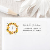 Étiquette de retour de fleurs de tournesol d'autom (En situation)