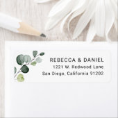 Étiquette de retour de la branche d'Eucalyptus bot (En situation)