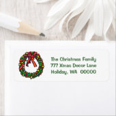 Étiquette de retour de la couronne de Noël simple  (En situation)