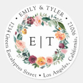 Étiquette de retour de la couronne Rose de monogra (Devant)