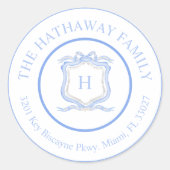 Étiquette de retour de la crête de monogramme en b (Devant)