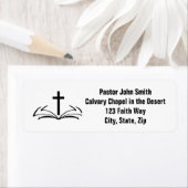 Étiquette de retour de la Croix chrétienne de la B (En situation)