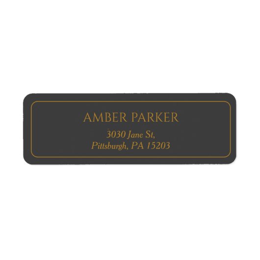 Étiquette de retour de la frontière gris or modern (Devant)
