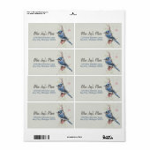 Étiquette de retour de l'aquarelle Blue Jay (Feuille entière)
