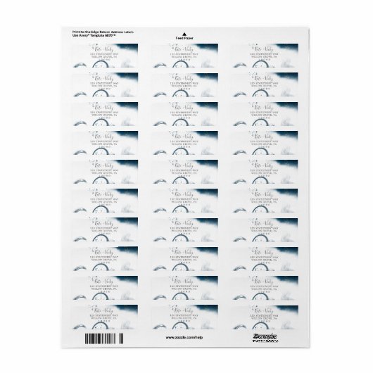 Étiquette de retour de l'aquarelle céleste moderne (Feuille entière)