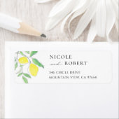 Étiquette de retour de l'aquarelle citron et Feuil (En situation)