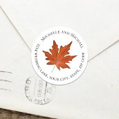 Étiquette de retour de l'aquarelle des feuilles d'