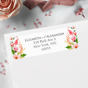 Étiquette de retour de l'aquarelle du Mariage trop
