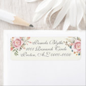 Étiquette de retour de l'aquarelle Rose poussiéreu (En situation)