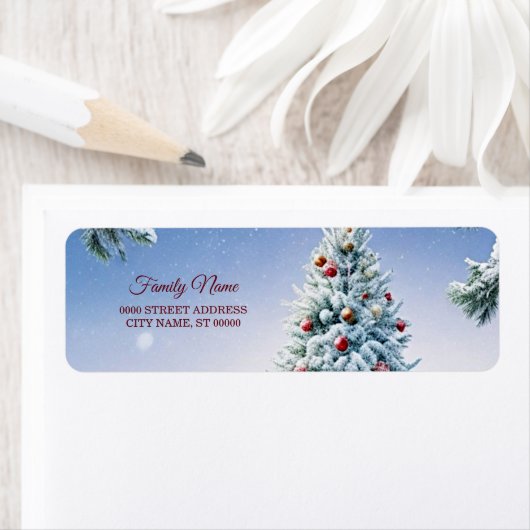 Étiquette de retour de l'arbre de Noël (En situation)