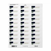 Étiquette de retour de l'arbre de Noël de nuit sil (Feuille entière)