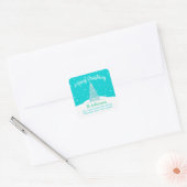 Étiquette de retour de l'arbre de Noël turquoise (Enveloppe)