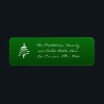 étiquette de retour de l'arbre XMAS blanc vert de<br><div class="desc">Ce bâton de Noël XMAS Blanc Vert Chic Personnalisé et Vert Tendance XMAS Arbre de 0, 75 po x 2, 25 po sur l'étiquette d'adresse de retour est à la fois tendance et chic. Ils sont imprimés sur des étiquettes Avery® à l'aide d'une technologie d'impression couleur fond à fond blanc....</div>