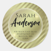 Étiquette de retour de l'arrondi métallique or bri (Devant)